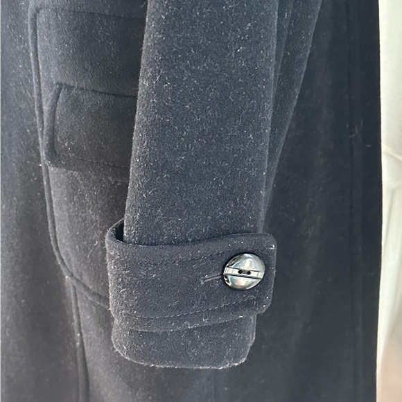Kenneth Cole Reaction Black Peacoat with Metal Toggle Closures, Zipper, Hood, 8 - Picture 7 of 10
